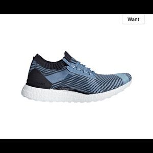 Blue adidas ultra post parley